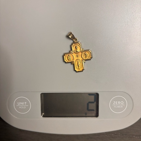 14K Gold Cross, Four way medal - Picture 5 of 5